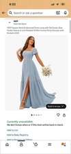 Women’s Square Neck Short Sleeve Bridesmaids Dress - Size 8 - Blue