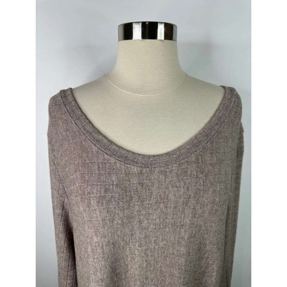 Soft Surroundings Clio Ribbed Heather Light Brown Long Sleeve Sweater Dress 3X - Image 4 of 4