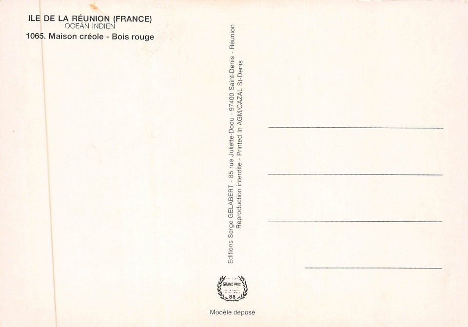 974 SAINT DENIS MAISON CREOLE BOIS ROUGE eBay