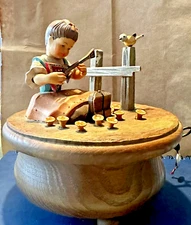 Vintage ANRI Thorens Swiss Wood Music Box Laura's Theme Works