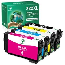 4PK 822XL T822XL Ink Cartridge For Epson WorkForce Pro WF-3820 WF-4834 WF-4833