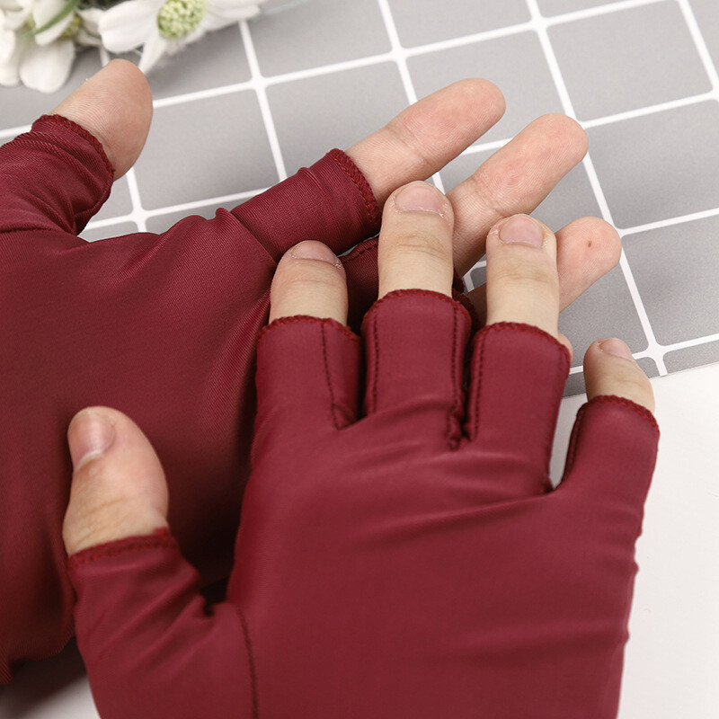 Women Fingerless Sun Protection Gloves Half Finger Sunscreen AntiUV