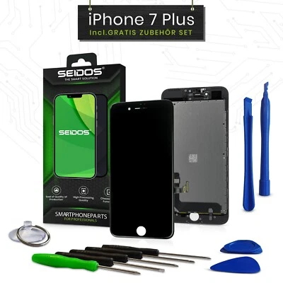 SEIDOS Display LCD für iPhone 7 PLUS 5.5 mit RETINA Glas Komplett Front SCHWARZ NEU