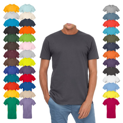B&C E190 T-Shirt - unisex Kurzarm Rundhals T-Shirt, Baumwolle, Fair Wear TU03T