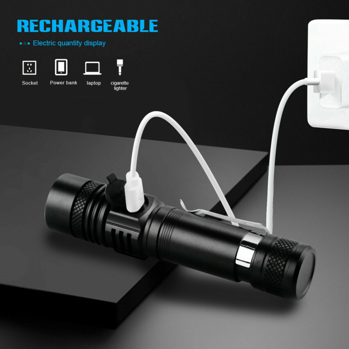 LuxTac 3000LM Zoomable Flashlight – Ultra Bright Rechargeable LED With 6 Modes, 150H Runtime, IPX7 Waterproof