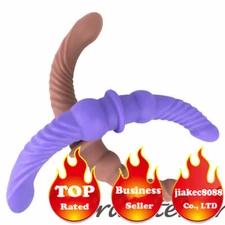 Women Masturbator 16.9"Long Big Dual-Head Butt Plug Silicone Penis Dildo Sex Toy