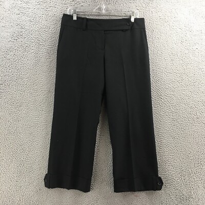 Ann Taylor Lindsay Cropped Dress Pants Womens 6 (actual 33x24.5) Black Mid Rise