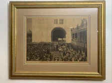 Antique German Military Etching Engraved Print on paper Framed Matted