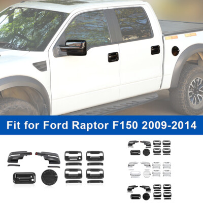 Side Mirror+Door Handles+Fuel Cap+Tailgate Covers Set For Ford F150 Raptor 09-14