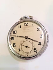 Vintage 1927 Illinois Art Deco Pocket Watch - Size 12s - 21 Jewels -- Works!..