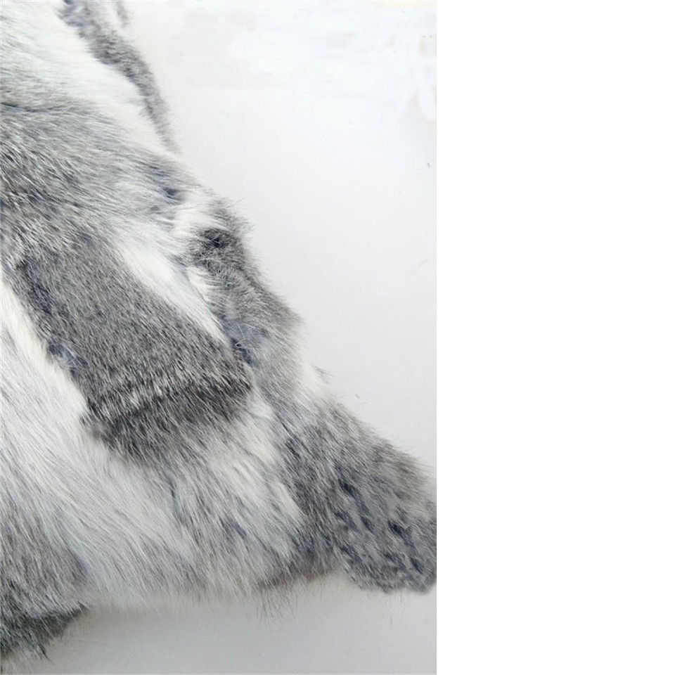 Gray 100% Real Rabbit Fur Fashion Cushion Cover Pillowcase Cushion Covers White 24x24