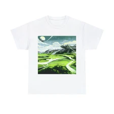 Vintage Style Golf Art Tee T Shirt Futuristic Sleek Techno innovative Graphic