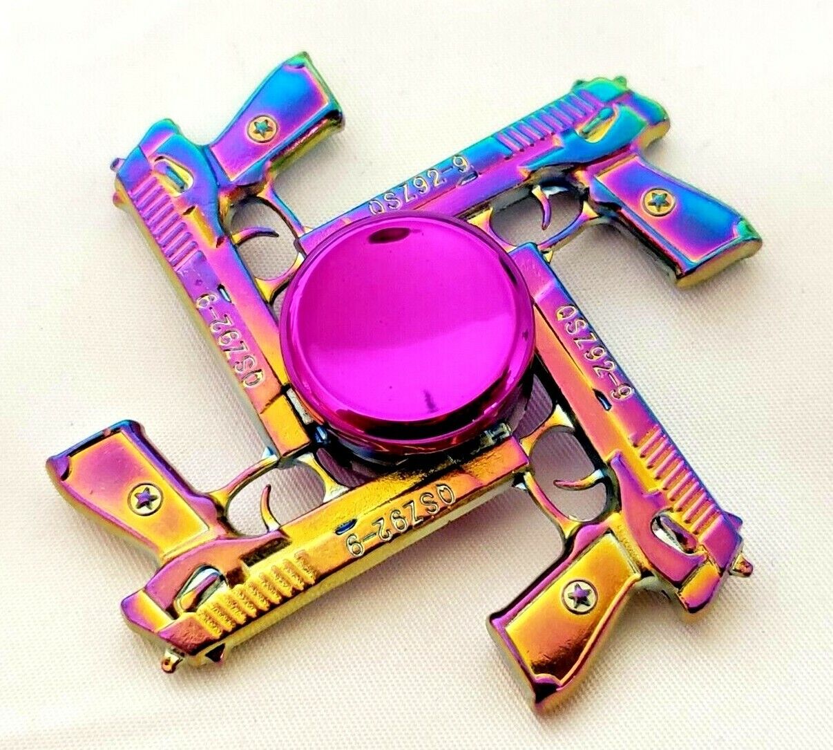 Cool Rainbow Guns Metal Fidget Spinner Toy Boys Girls Kids Adults ADHD Focus