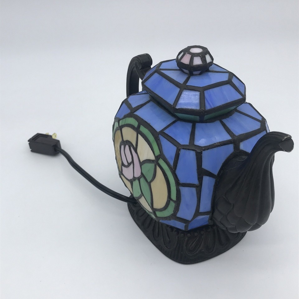 Tiffany Style Stained Glass Teapot Table Lamp by Cheyenne Tea Party