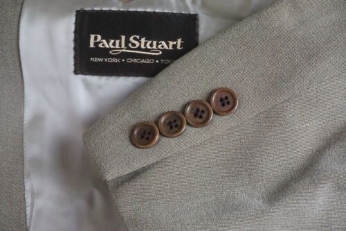 Paul Stuart Edward Double Breasted Wool Blend Brown Sport Coat Jacket Sz 41R - Picture 1 of 8