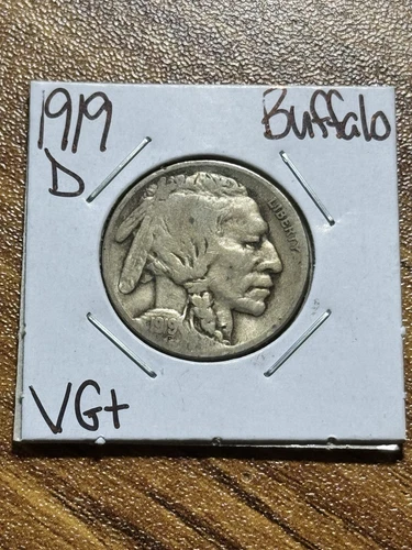 1919 D Buffalo Nickel VG Very Good Better Date Coin (Raw16112)