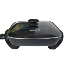 Faberware 15" 6L Electric Skillet Lid Power Cord Non Stick Used but Works Well