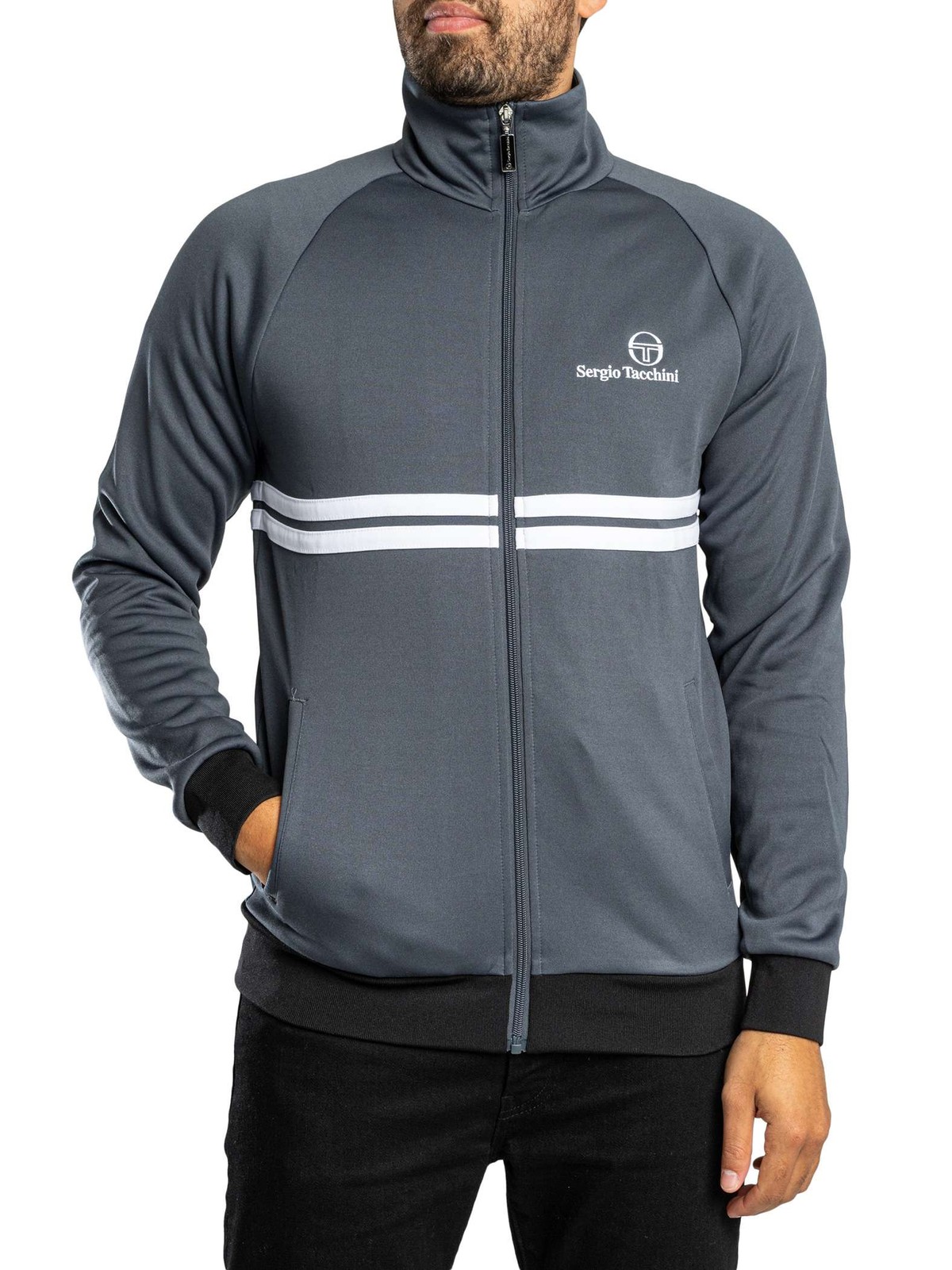 Sergio Tacchini New Dallas Track Jacket, Turbulence/White/Black - S