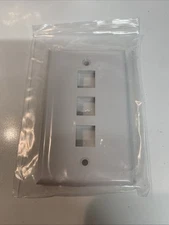 Lot of 10 White Keystone Jack Wall Plate 3 Port Hole Faceplate