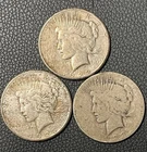 US Coins 3 Peace Silver Dollars  1922 & 1923 Circulated