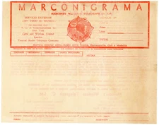 1920s Marconi's Wireless Telegraph Co Bogota Marconigrama Form #8B