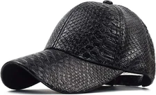 Snakeskin-Leather Baseball-Cap Unisex Casual-Dad-Hat Adjustable Snapback for Wom