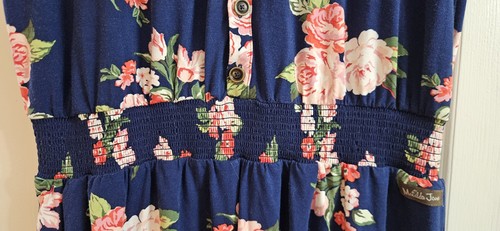 Matilda Jane Brilliant Daydream Be Bold Romper Blue Floral Stretch Sz M - Picture 8 of 9