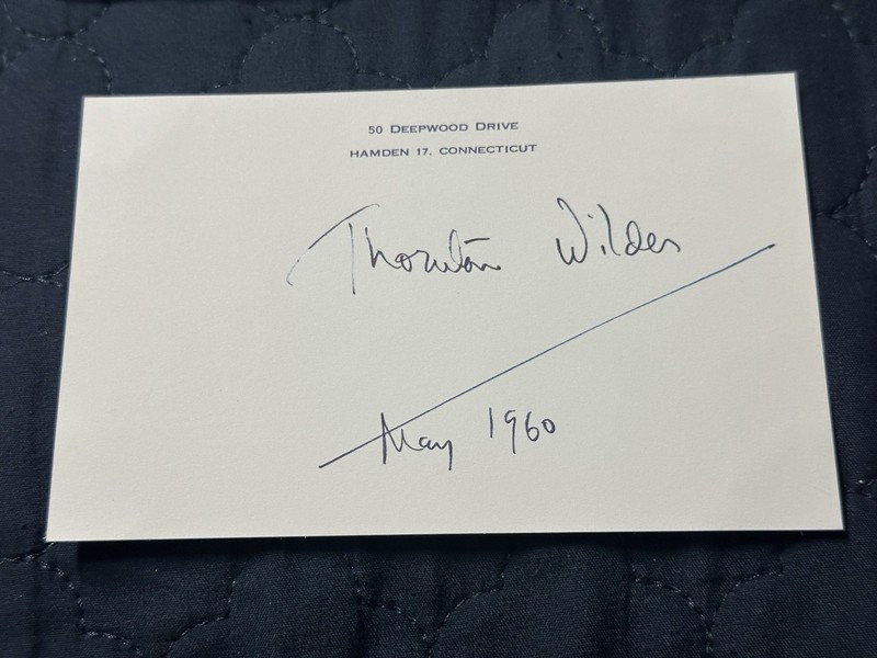 Thornton Wilder-Signed Postcard 3x Pulitzer Prize Winner With COA,  Type 1 Photo