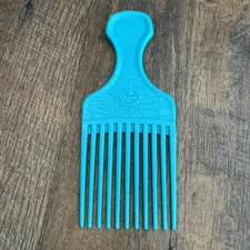 Vintage Goody Comb Hair Pick Lift Turquoise Textured 80's, 90's 6.5"