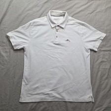 Tommy Bahama Polo Shirt Mens Large White Patriotic Golf IslandZone Five O'Clock