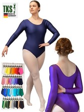 Grosse Größen Plus Size Tanz Body Ballett Tanztrikot Turnanzug Langarm glänzend