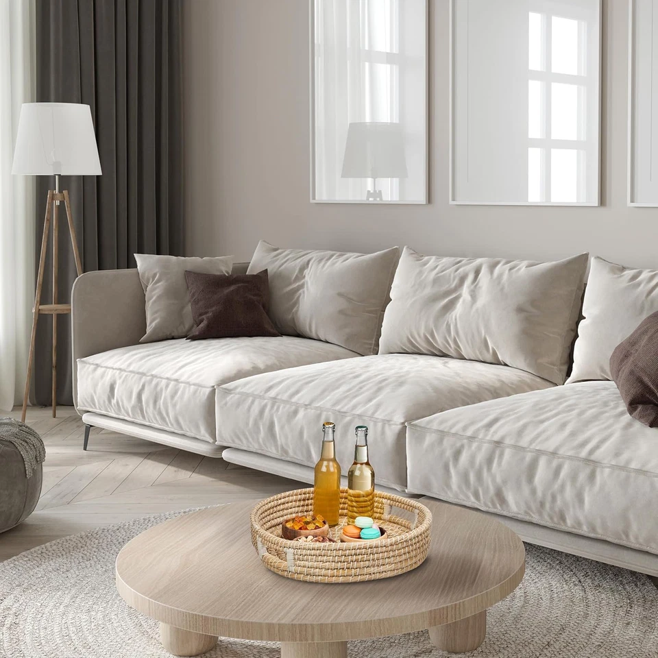 Set Da 3 Vassoi Da Portata, Portatazzine Con Manici, Centrotavola Svuotatasche R - Immagine 2 di 4