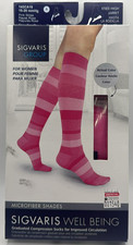 Sigvaris Knee High Compression Socks  143CA15 15-20mmHg  A  Pink Stripe