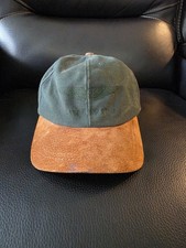 Vintage Aston Martin Green Suede Brim Baseball Cap Adjustable Leather Strap