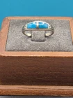 925 Turquoise Ring Size 6.5 Vintage Sterling Silver Thin Band Small