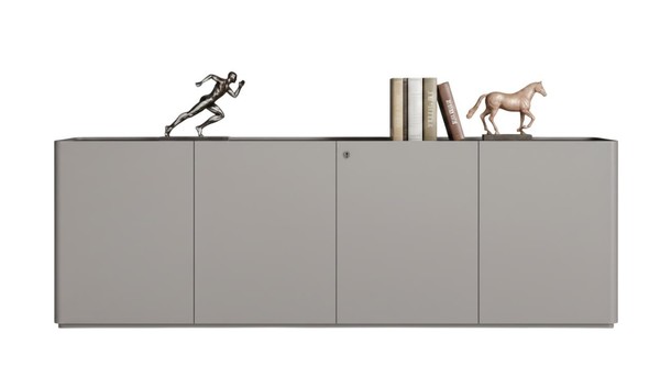 Modernes Sideboard Mit HolzoberfläChe Und Minimalistischen TüRen-image