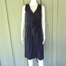 J by J Crew Wrap Front Tie Dress Navy Blue Sz 00