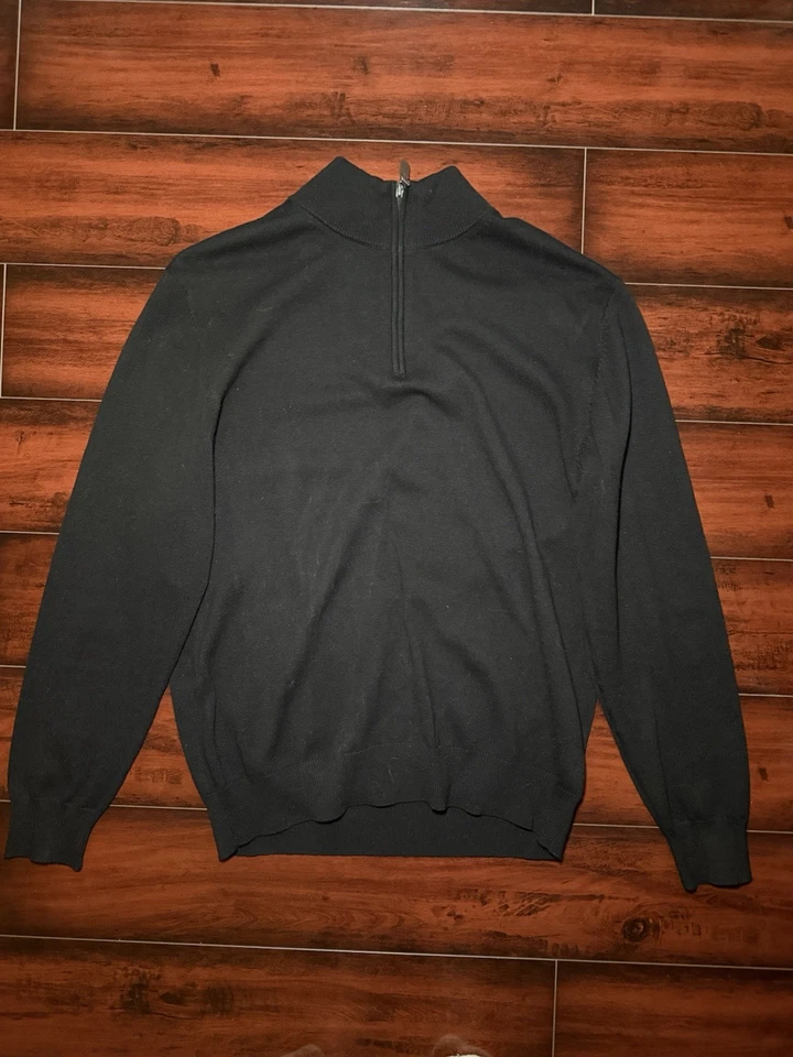 Suéter Negro Redondo Árbol y Yorke Cuarto Cremallera #Preppy Foto 3 de 3