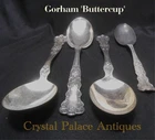 Gorham Buttercup Sterling Flatware 3 Serving Spoons 8.25"+Dessert Spoon 6.75"