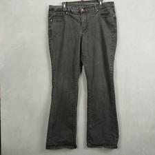 Faded Glory Jeans Womens 18 Black Denim Cotton Stretch Bootcut Leg Mid Rise