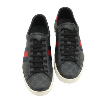 Gucci Schwarz Weich GG Supreme Canvas WEB Ace Herren Sneaker 10 / 429445 111024372