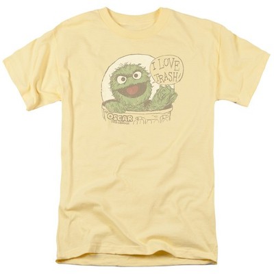 Sesame Street I Love Trash Oscar the Grouch Men s Licensed T-Shirt S-3XL Tee
