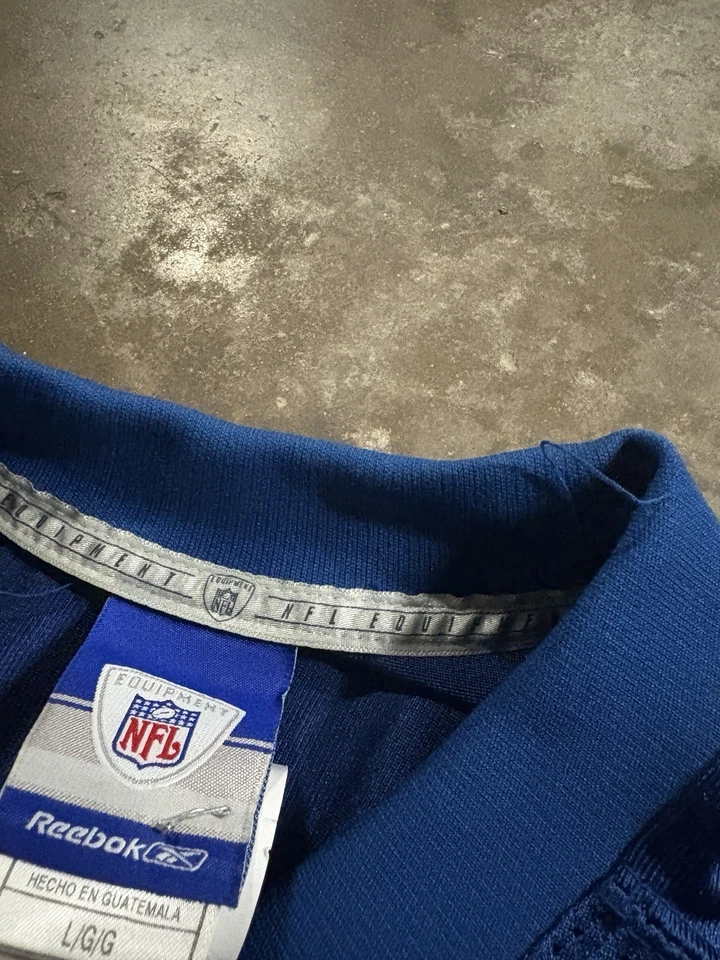 Винтажная футболка Reebok Peyton Manning Indianapolis Colts No18 размер большой синий NFL - Изображение 3 из 4