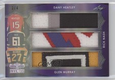 2017-18 Leaf Invictus Purple 3/4 Dany Heatley Rick Nash #TP-13 Triple Patch 2d8