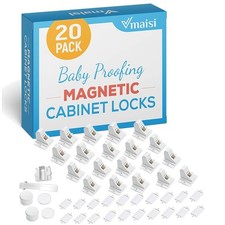 20 Pack Magnetic Cabinet Locks - Childproofing Set