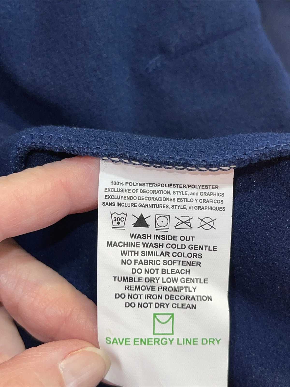 VETEMENTS Felpa con cappuccio blu NFL Denver Broncos Team Apparel TX3 caldo pullover taglia large