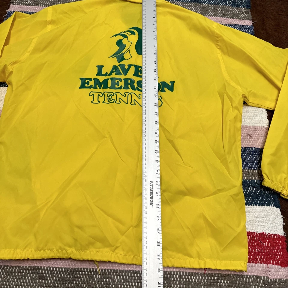 Vintage Laver Emerson Tennis Jacket Windless Men Medium STUNNING YELLOW Oversize - Image 4 of 4