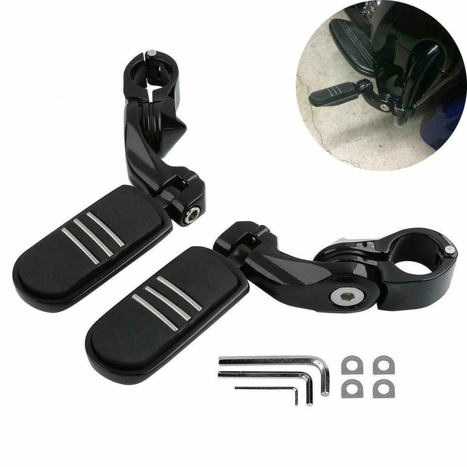 Black Motorcycle 1-1/4" 32mm Highway Foot Pegs Crash Bar For Honda Magna 750 700 Foto 3 de 4