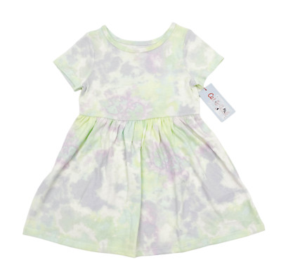Cat & Jack Toddler Girls Size 2T Short Sleeve Fit & Flare Dress Cool Tie Dye