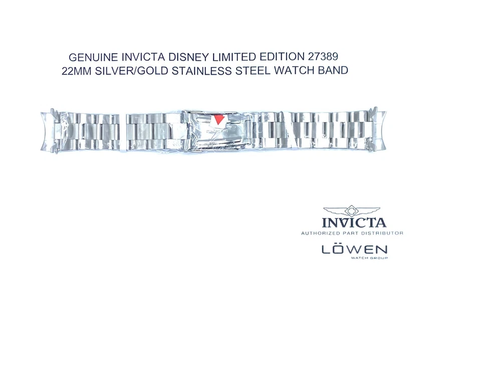 Brand New Invicta Disney Limited Edition 27389 22MM Silver/Gold S/S Watch Band - Image 2 of 3
